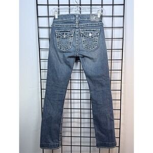 True Religion Billy Super T Low Rise Jeans Womens 26 Rope Stitch Made‎ in USA